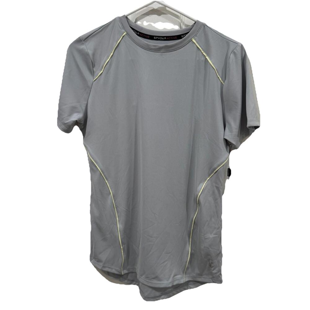 Spyder Women's Gray Active Crew Neck Pullover Short Sleeve Athletic T-Shirt Med